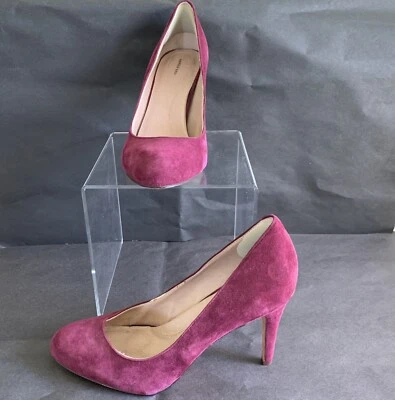 Zapatos de vestir de tacón alto de gamuza de piel de becerro genuina para mujer Foto 1 de 4