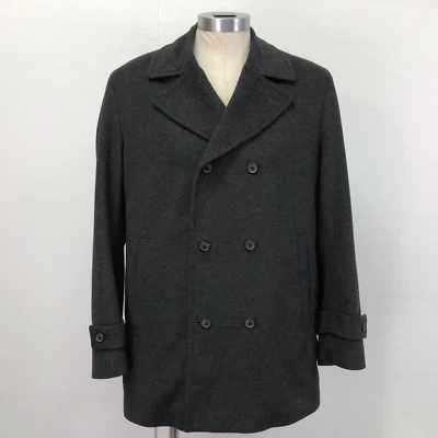Hugo Boss Carben Men’s 42 R Double Breasted Coat Gray Wool Cashmere Blend  - Image 1 of 4