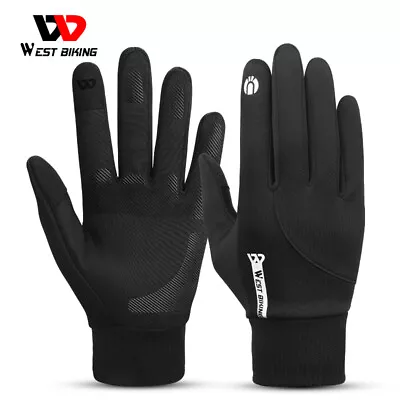 Winter Gloves Touchscreen Windproof Thermal Full Finger for Bike Running Cycling - Image 1 of 4