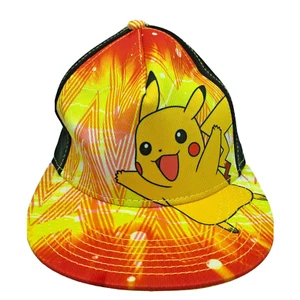 Gorra Pokemon Pikachu Juvenil OSFM Ajustable Snap Back Cap 2016 Negra Nintendo Yell - Imagen 1 de 15