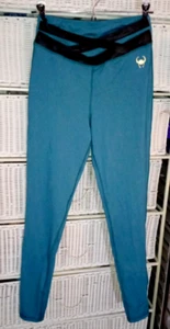 Loki Marvel Her Universe Leggings Hot Topic S Black Mesh and Teal - Picture 1 of 5