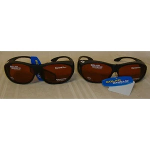 Solar Shield Beyond Blue Fits Over Sunglasses  #25302 Size M/L Lot of 2 Glasses - Picture 1 of 9