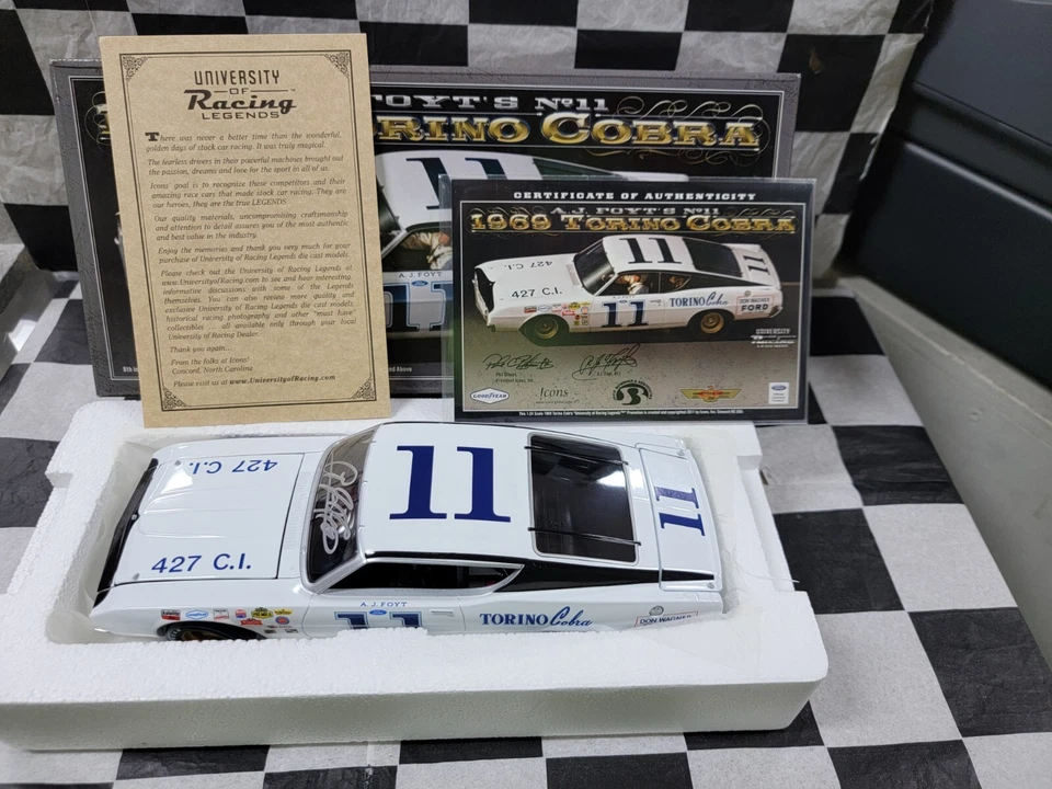 a J Foyt #11 1969 Torino Cobra Autograph by Driver B27