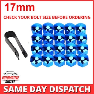 20PCS 17mm Roue Boulon Écrou Capuchons, Bleu Pour Audi VW BMW Mercedes, - Photo 1 sur 8