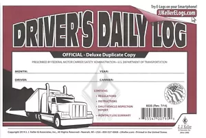JJ Keller 601LD Driver's Daily Log Book w/Detailed DVIR 2-Ply w/Carbon w/Recap - Picture 1 of 4