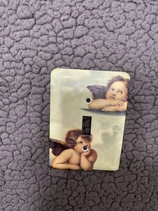 Vintage Cherubs Angels Light Switch Plate Cover Metal Wall Plate 5" x 3.5" - Picture 1 of 2