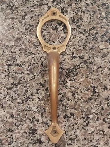 Vintage Antique Large Solid Brass Door Push Pull Ornate Handle Hole - Picture 1 of 4