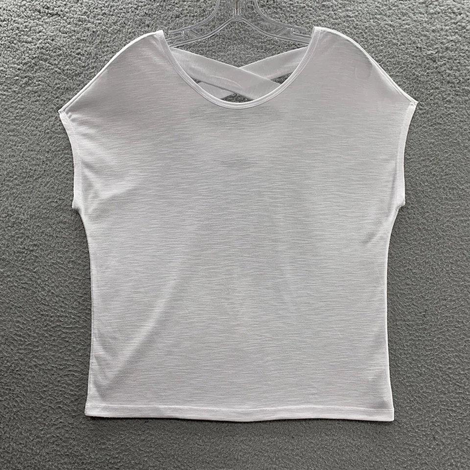 Camiseta Top GAIAM Mujer XS Blanca Calce Suelto Yoga Activa Tirantes Entrecruzada Espalda Foto 1 de 4