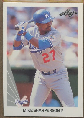 1990 Leaf #490 Mike Sharperson Los Angeles Dodgers - Image 1 of 2