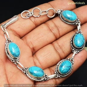 Turquoise Gemstone Ethnic Handmade Fashion Bracelet Jewelry 8.75" BR-5183 - Picture 1 of 1