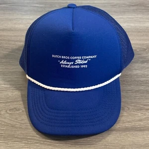 Dutch Bros Hat Adult One Size Blue Snapback Mesh Trucker - Picture 1 of 8