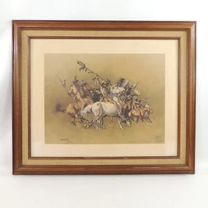 Vintage SIOUX WARRIORS Print by Frank McCarthy Signed Numbered Framed 377/650 - Picture 1 of 13