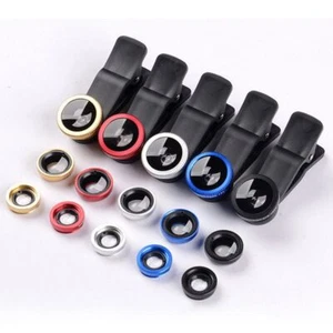 Zoom 3 in 1 Clip On Macro Fish Eye Camera Lens Kit Wide Angle For Smart Phone - Photo 1 sur 17