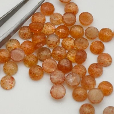 Piedra solar natural redonda cabujón piedra preciosa suelta 5 mm a 10 mm Foto 1 de 4