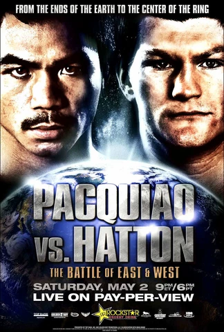 Original Vintage Manny Pacquiao vs. Rickey Hatton Classic Boxing Fight Poster Cover