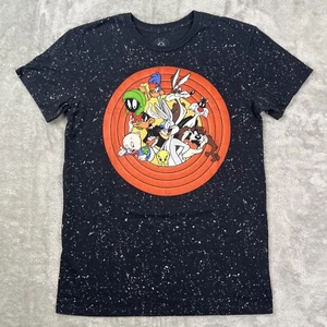Looney Tunes T-Shirt Medium Black White Splatter Bugs Taz Marvin - Picture 1 of 7