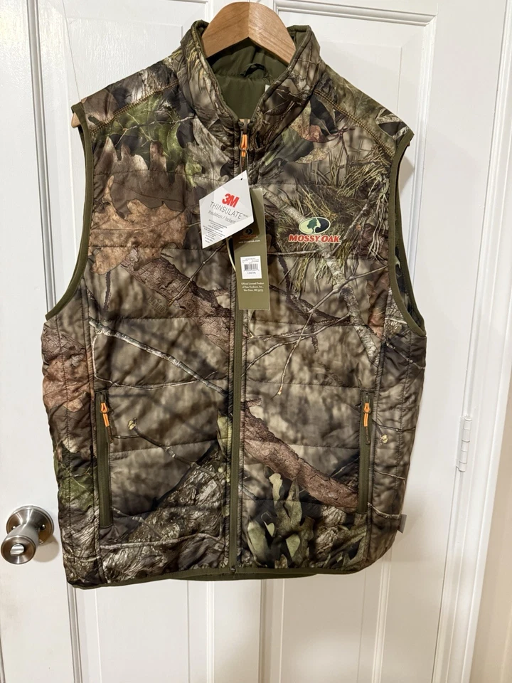 Mossy Oak Breakup Infinity puffer vest, mens size large (42-44), brown camo - Image 1 of 2