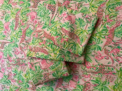 Lilly Pulitzer Pottery Barn Kids Full Organic 4PC  Sheet Set On Parade EPOC - Image 1 of 4