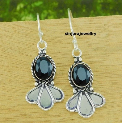 Orecchini pendenti a goccia fatti a mano in argento sterling 925 con pietra... - Immagine 1 di 4