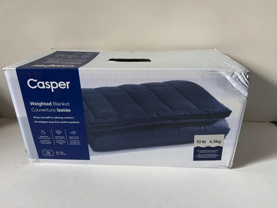 Casper Weighted Blanket 50x70, Blue color Blanket 10 LB, new in box - Image 1 of 1