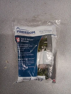 Freedom Set and Secure 2 Pack White Vinyl Fence Bracket #758815 Fencing NEW - Picture 1 of 2