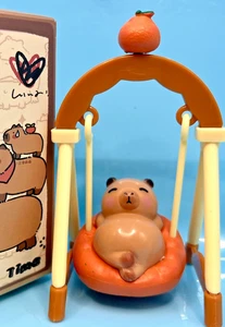 Happy Capybara in Swing Citrus Relaxation Kawaii  3.5" Toy Figure w/ Extras - Picture 1 of 6