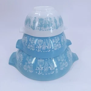 Set di 3 ciotole di miscelazione vintage Pyrex Amish Butterprint Cenerentola 441 442 444 - Foto 1 di 5