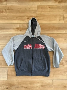 Papa John's Pizza Restaurant Hoodie durchgehender Reißverschluss bestickt Werbung Herren Large - Bild 1 von 11
