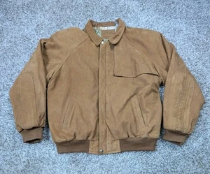 Giacca pelle Marlboro vintage uomo grande squadra avventura pelle scamosciata marrone - Foto 1 di 16