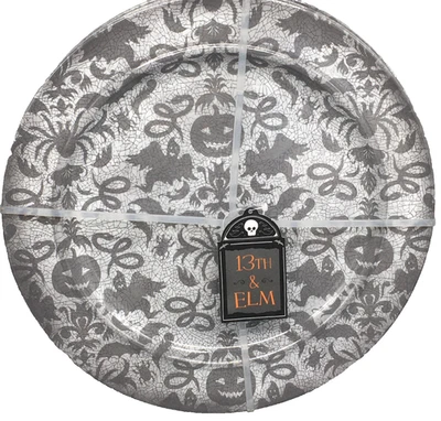 x4 13th & Elm Halloween Melamine Dinner Plate Set Ghost Spider Pumpkin Bat Snake - Image 1 of 4