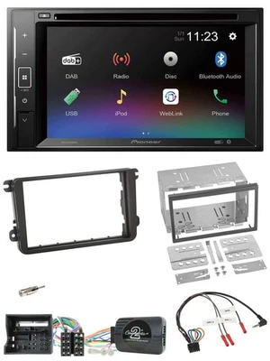 Pioneer Bluetooth Lenkrad USB 2DIN DAB DVD Autoradio für VW T6 2015-2019 - Bild 1 von 4