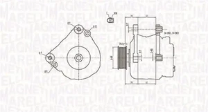 Alternator with belt pulley 063731402010 MAGNETI MARELLI for VW LT Mk II Bus - Picture 1 of 7