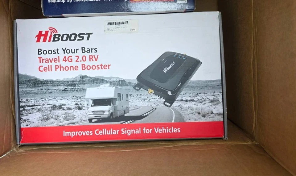 Kit amplificador de señal de teléfono celular HiBoost TraveTravel 4G 2.0 RV LTE para automóvil - negro Foto 1 de 1