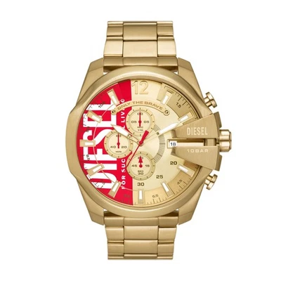 Orologio Uomo DIESEL MEGA CHIEF DZ4642 Chrono Bracciale Acciaio Gold Dorato 51mm - Imagen 1 de 3