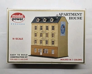 Model Power N Scale 4 Story Apartment House Building Kit #1540 New Open Box - Picture 1 of 3