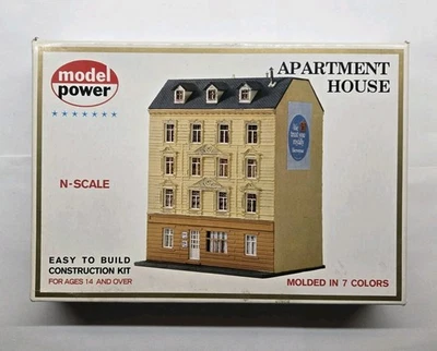 Model Power N Scale 4 Story Apartment House Building Kit #1540 New Open Box - Image 1 of 3