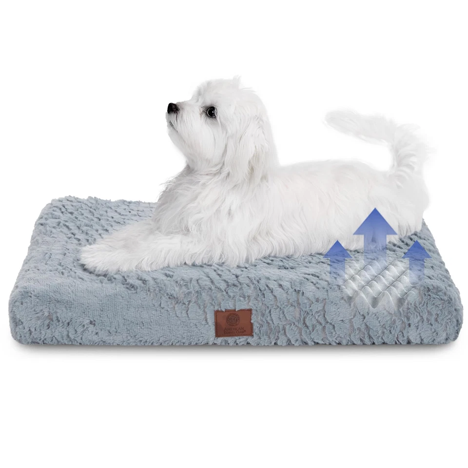 Orthopedic Memory Foam Dog Crate Mat, Egg Crate Foam Cushion, Washable Cover,... - Image 1 of 4
