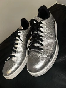 Adidas Stan Smith Cuero Avestruz Plateado Parte Superior Baja Talla 11 EE. UU. - Imagen 1 de 16