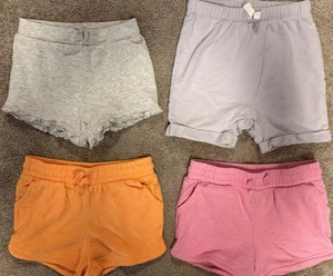 Girl’s Toddler Preschool 4 Pairs of Shorts - Gray, Peach, Purple, & Pink Size 5 - Picture 1 of 10