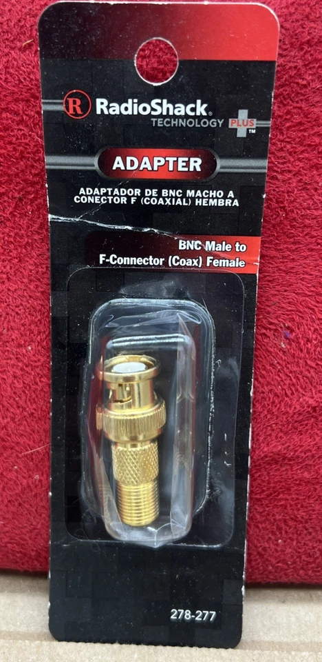 RADIO SHACK ADAPTER BNC MALE TO E CONNECTOR COAX FEMALE NEW 278-277 Goldseries - Image 1 of 2