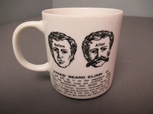 Vintage Mustache Dykes Beard Elixir Shaving Coffee Mug - Ceramic - k5 sb - Picture 1 of 7