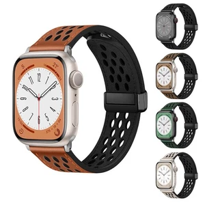 PU Leather Band Strap for Apple Watch 9 8 7 6 5 4 3 SE Ultra 2 40/44/41/45/49mm - Picture 1 of 31