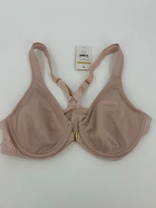 Delimira Women's 34B Front Closure Racerback Underwire Full Coverage Bra Pink - Picture 1 of 8