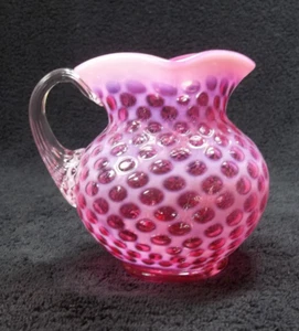 L. E. Smith Cranberry opalisierendes Glas Fenster Milchkännchen Krug selten antik - Bild 1 von 18