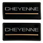 88-98 Chevrolet Cheyenne 2pc Roof Pillar Cab Emblem Badge Nameplate Side NEW