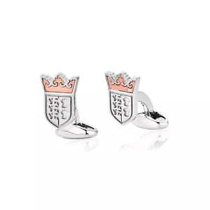 Gemelli Clogau argento e oro rosa 9 ct Chester Racecourse £170 sconto Galles 925 - Foto 1 di 2