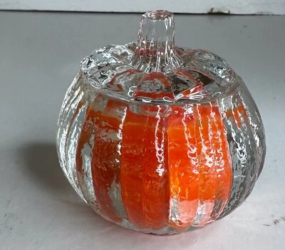 Candelabro y caja de cristal vintage para interiores del hogar calabaza y cubierta 1105 hecho en EE. UU. Foto 1 de 4