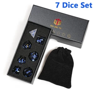 Poly Dice Set - Resin (Van Gogh's paintings) For RPG Games D&D PST Role Playing - Picture 1 of 9