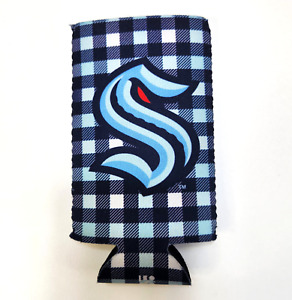 Seattle KRAKEN Hockey NHL blue plaid Koozie coozie by LOGO - Stand Out