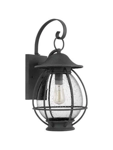 Quoizel Wall Sconce Boston Outdoor Lantern Mottled Black Finish Cover